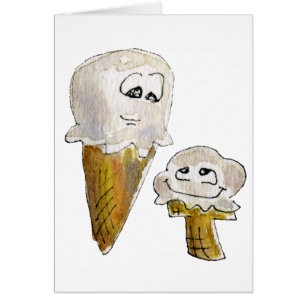 Cartão Sorvete de Cartoon Bonito Cones