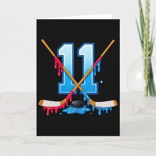 Cartão Sorvete de Hockey de 11 Anos de Idade Gotejamento