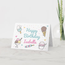 Sorvete Doce Celebração Feliz Aniversário