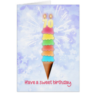 Cartão Sorvete Gigante de Aniversário 70