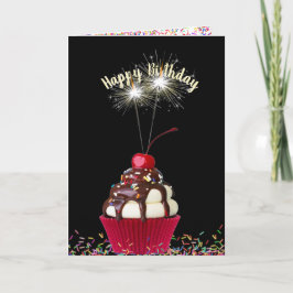 Cartão Sorvete sundae aniversário