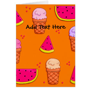 Cartão Sorvete Watermelon Orange do Card Kid