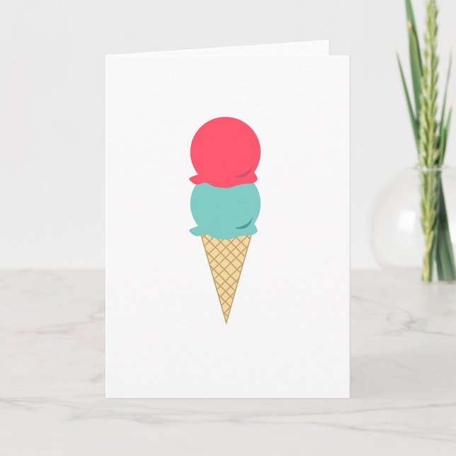Cartão Sorvete Whimsical Double Scoop Cone (Criador carregado)