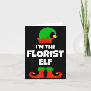 Cartão Sou a Família de Elfos Floristas de Pijama Natal F