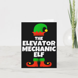 Cartão Sou O Elfo Mecânico De Elevador Família De Pijama 