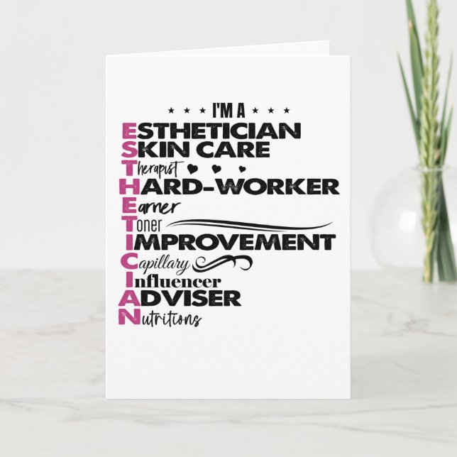 Cartão Sou o Esthetician Graduation Salon Estheti (Frente)