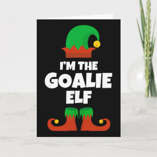 Cartão Sou O Goleiro Elf Família Pijama Natal Hockey