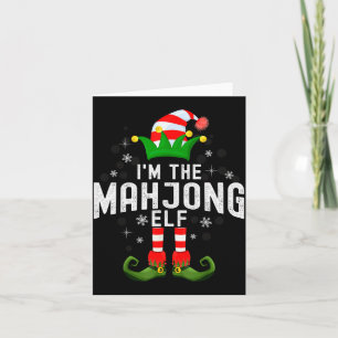 Cartão Sou o Traje de Natal da Família Pjs do Elfo Mahjon
