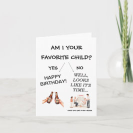 Cartão Sou seu filho favorito? Pai engraçado no aniversár