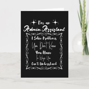 Cartão Sou um Admin Assistant. Dia dos Profissionais de A