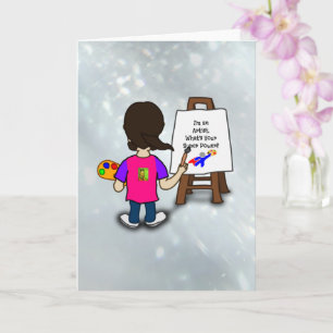 Cartão Sou um artista, design colorido,