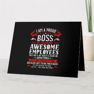 Cartão Sou Um Chefe Orgulhoso De Empregados Incríveis.