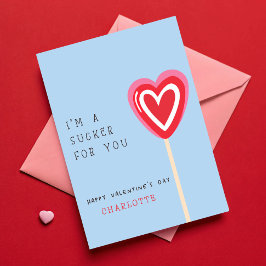 Cartão Sou um Dia de os namorados de Sucker para vocês cr