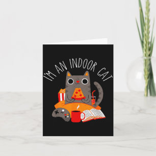 Cartão Sou Um Gato Indoor Divertido Lendo Café Gamer Gato