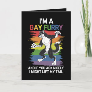 Cartão Sou um Gay Fox Rainbow LGBTQ Pride