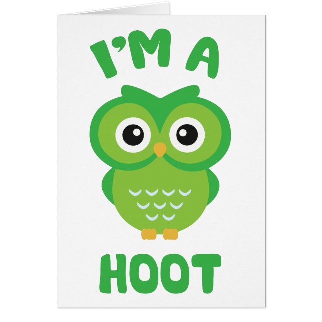 Cartão Sou um Hoot (Coruja Bonita Pun) (Frente)