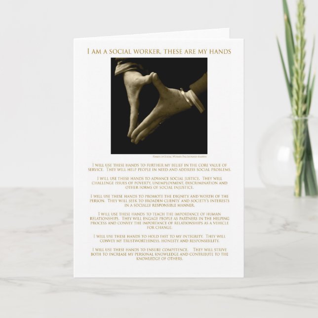 Cartão Sou Um Trabalhador Social, Estas São Minhas Mãos! (Frente)