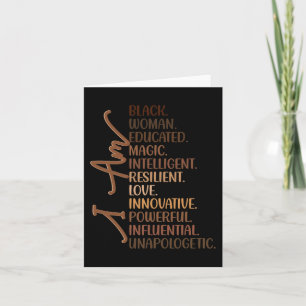 Cartão Sou Uma Mulher Negra Educada Melanina História Neg