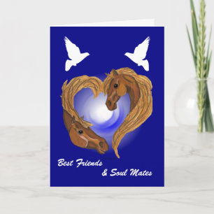 Cartão Soul Mated Heart Horse Head