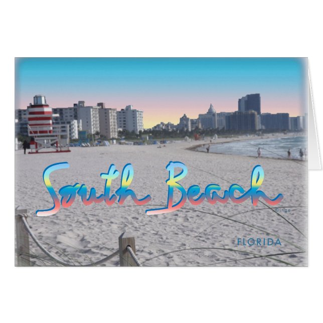 Cartão South Beach, FL City View (Frente Horizontal)