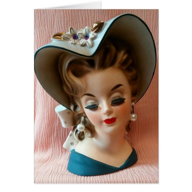 Cartão Southern Belle Beauty Mid Century Chic Head Vase (Frente)