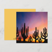 Southwestern Desert Landscape Cactus Sunrise Image