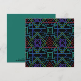 Cartão Southwestern Symmetrical Tiled Pattern Line Art