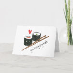 Cartão Soy Mate Casal Kawaii Sushi Amor Cartaz Cardíaco<br><div class="desc">Um cartão bonito para presentear o seu amado, </div>