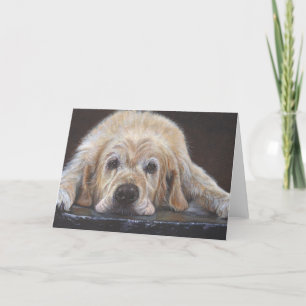Cartão sozinho Home do golden retriever