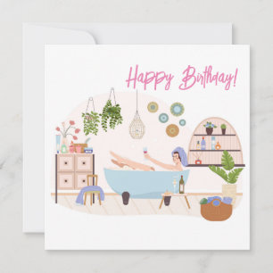 Cartão Spa Self Care Feliz Aniversário Presente