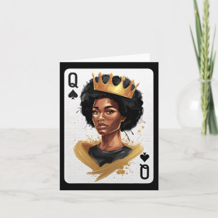 Cartão Spades Queen Poker Card Afro-Americano