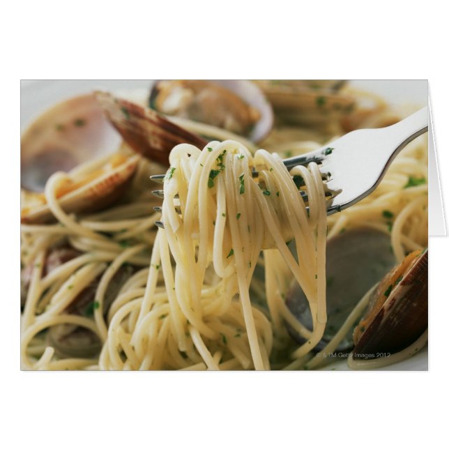 Cartão Spaghetti Vongole Bianco (Frente Horizontal)