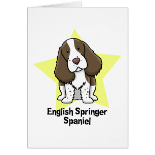 Cartão Spaniel de Springer inglês da estrela de Kawaii