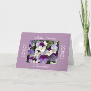 Cartão Spanish: 100 anos / Birthday Cumpleanos