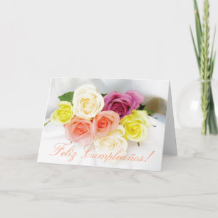 Cartão Spanish: Birthday Cumpleanos wht