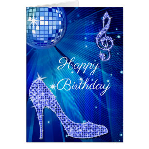 Cartão Sparkle Heels Blue Disco Ball