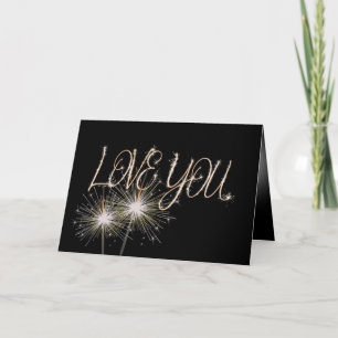 Cartão Sparklers de Amor em Preto