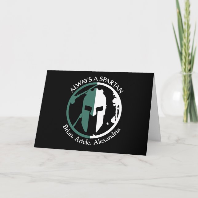 Cartão Spartan Strong Go Green Personalize Name (Frente)