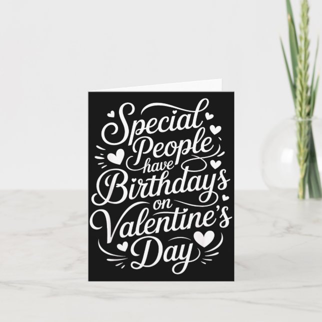 Cartão Special People Born Valentine’s Day Heartfelt Febr (Frente)