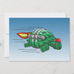 Cartão Speedy Rocket Turtle