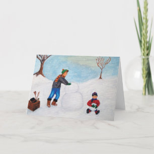 Cartão Spending a Snow Day Together