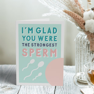 Cartão Sperm Mais Forte   Aniversário Engraçado