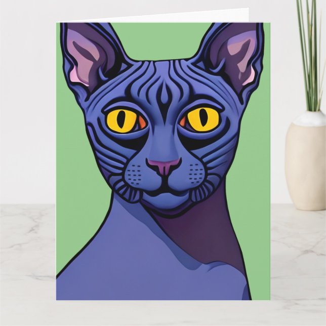 Cartão Sphynx Cat (Frente)
