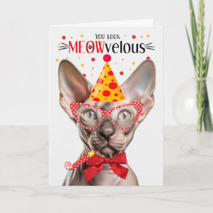 Cartão Sphynx Cat MEOWvelous Aniversário
