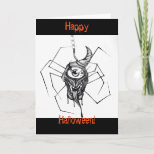 Cartão Spider drawing Halloween card