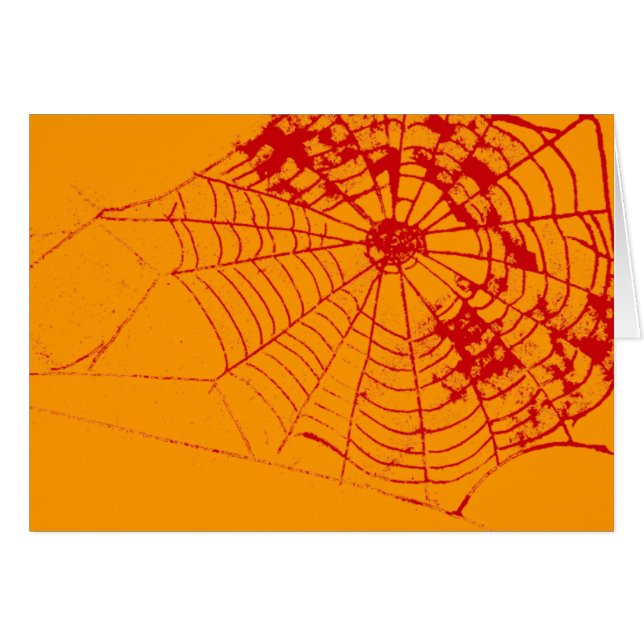 Cartão Spider Web O MUSEUM Zazzle Red Web (Frente Horizontal)