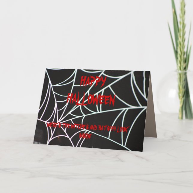 Cartão SPIDER WEB< WITCH E BAT Card (Frente)