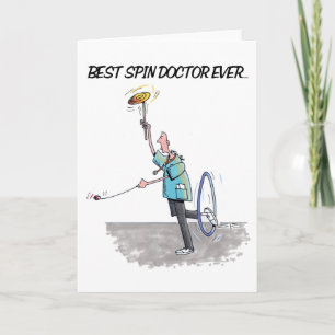 Cartão Spin Doctor cartoon greeting card