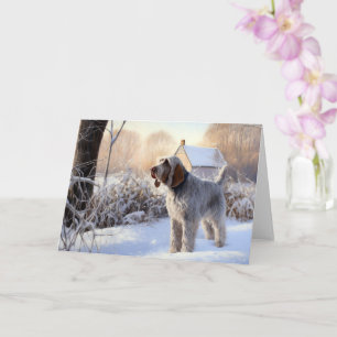 Cartão Spinone Italiano Deixe Nevar Natal