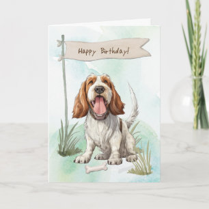 Cartão Spinone Italiano Dog Breed Sob Sinal De Aniversári